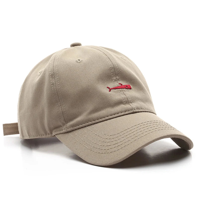 Simple Baseball Cap Men Sebound Hat Whale Embroidery Casual Hat