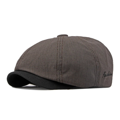 Casual Newsboy Caps Men Cotton Flat Cap Octagonal Hats