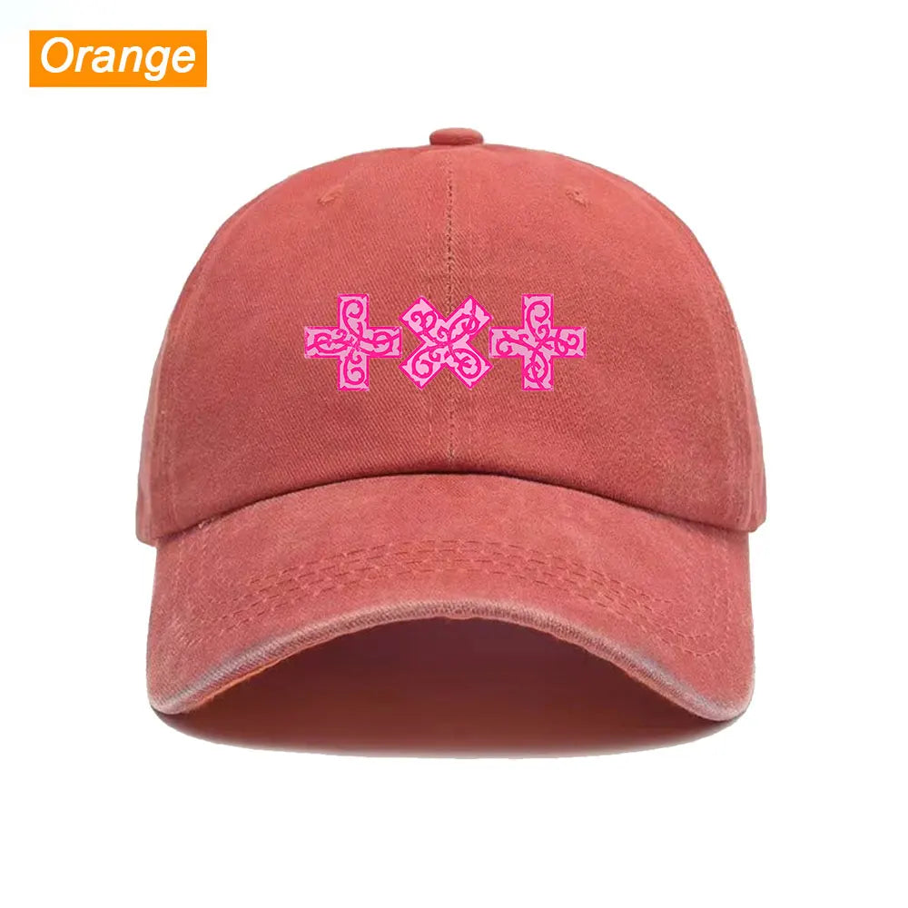 Washed Printed Trucker Style Unisex Cotton Streetwear Summer Sun Hat