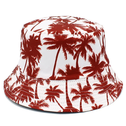 Hawaii Double-Sided Coconut Tree Fisherman Hat Men's and Women's