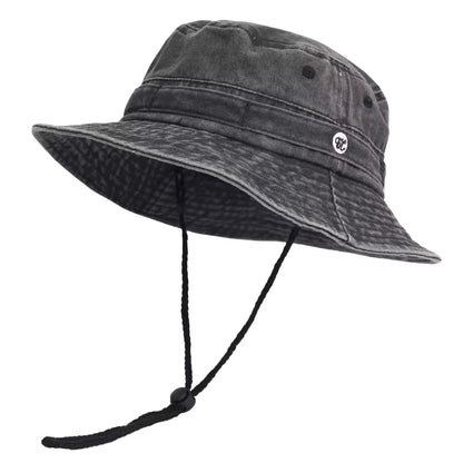 Portable Washed Cotton Bucket Hat Sun Protection Anti-UV