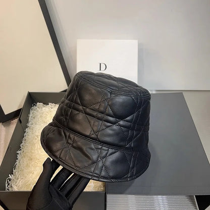 Unisex New York Leather High Quality Personality Bucket Women Hat