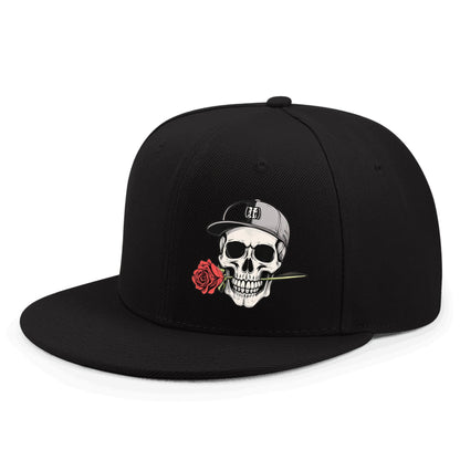 Unisex Skull And Rose Print Hip Hop Baseball Cap For Men And Women Adjustable