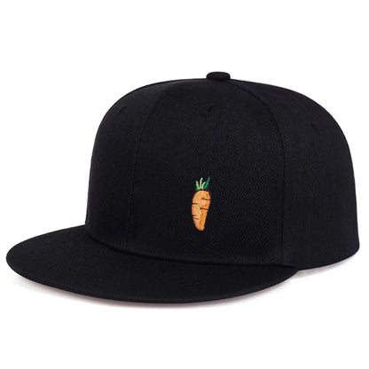 Unisex Carrot Embroidery HipHop Hats Fashion Spring Autumn Outdoor Adjustable Casual Baseball Caps Sunscreen Hat