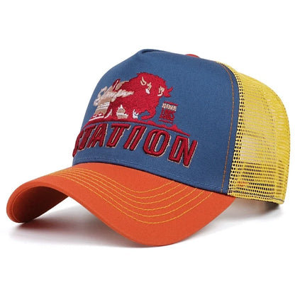 Unisex Baseball Cap Classic Station Letter Pattern Mesh Cap Men And Women