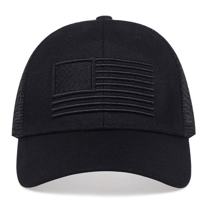 American Flag Embroidery Baseball Hat Adjustable UV Protect Duck Tongue Cap