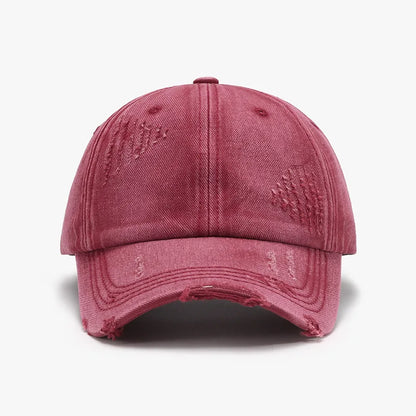 Washed Distressed Spring/Summer Soft-Top Coated Plain Baseball Cap