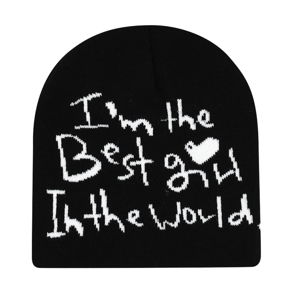 Y2k Letter Butter Knit Hats Skullies Beanies Autumn Winter Warm Hat
