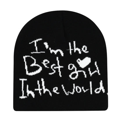 Y2k Letter Butter Knit Hats Skullies Beanies Autumn Winter Warm Hat