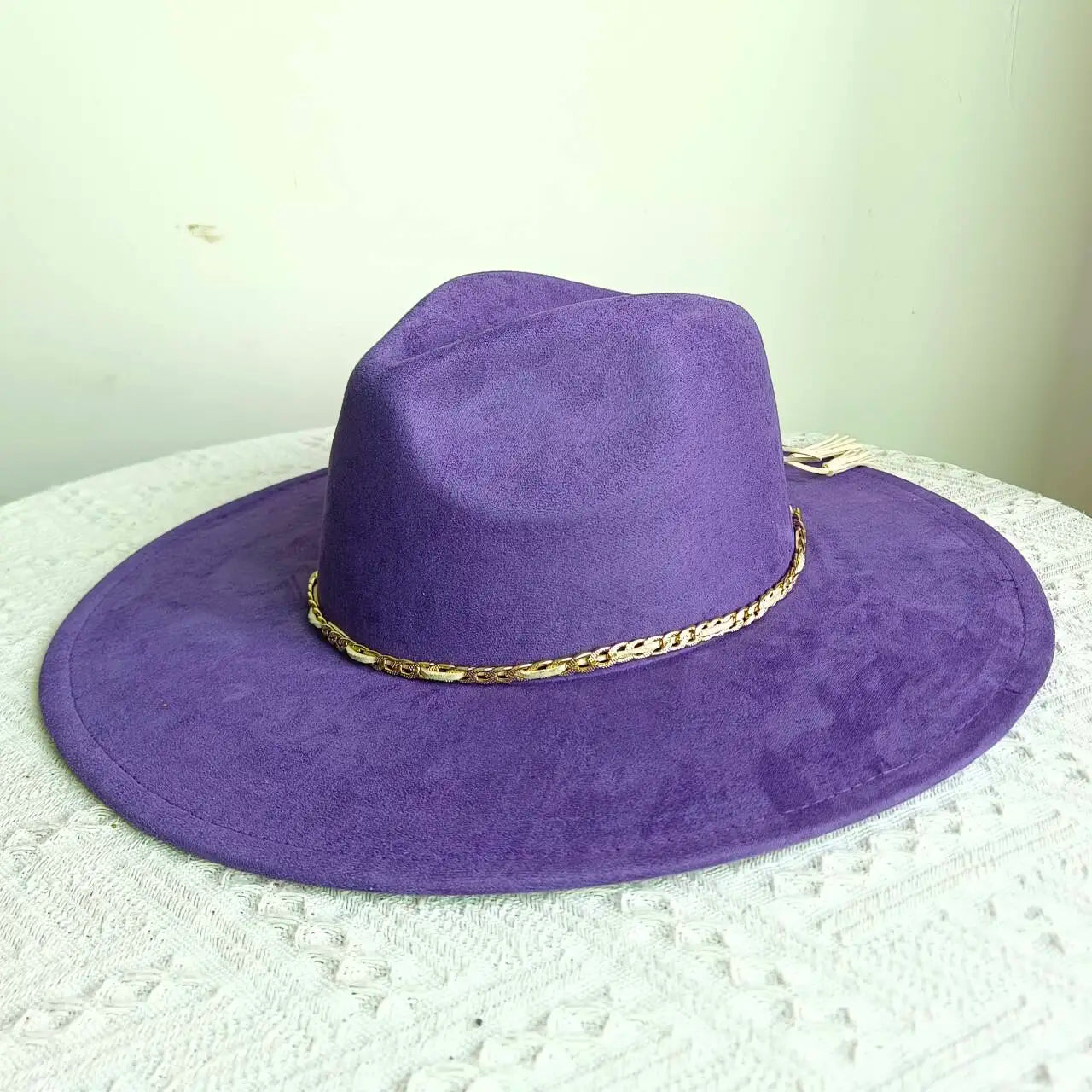 New Free People Rancher Suede Wide Brim Hat Felt Jazz Hat, Classic Church Hat