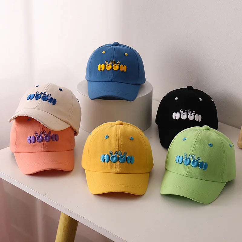 Children Embroidery Baseball Cap Solid Color Duck Tongue Cap