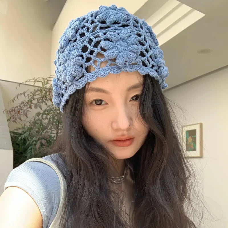 Women's Hats Y2k Caps Haze Blue Pile Pile Cap Sweet Cool Cap
