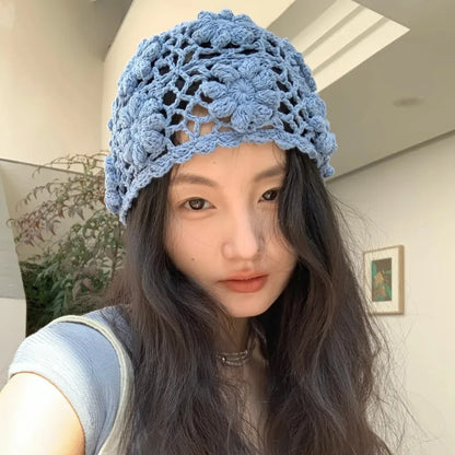 Women's Hats Y2k Caps Haze Blue Pile Pile Cap Sweet Cool Cap