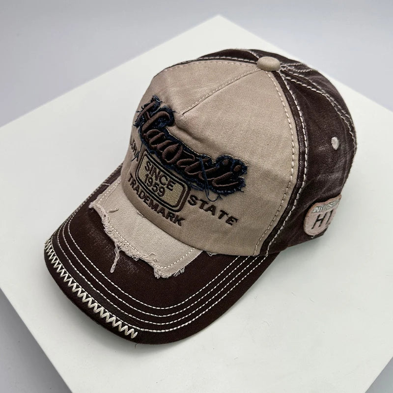 Korean Vintage Washing Men Women Baseball Hats Cotton Snapback Caps