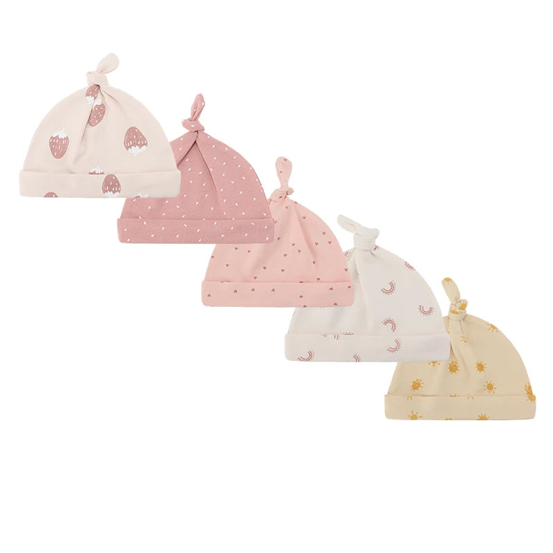 New Born Baby Boy Hats 3/5 Pieces Cotton Baby Girls Hats