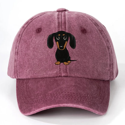 1pc Unisex Dog Embroidery Baseball Cap Outdoor Sport Washed