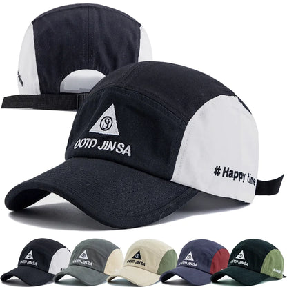 Unisex Camp Cap Fashion Happy Time Embroidery Summer Baseball Cap For Men Women