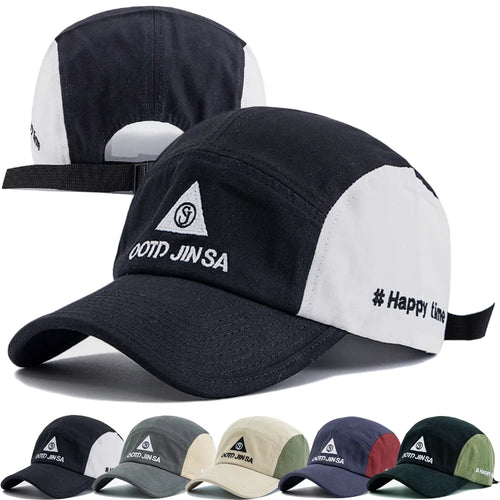 Unisex Camp Cap Fashion Happy Time Embroidery Summer Baseball Cap For Men Women