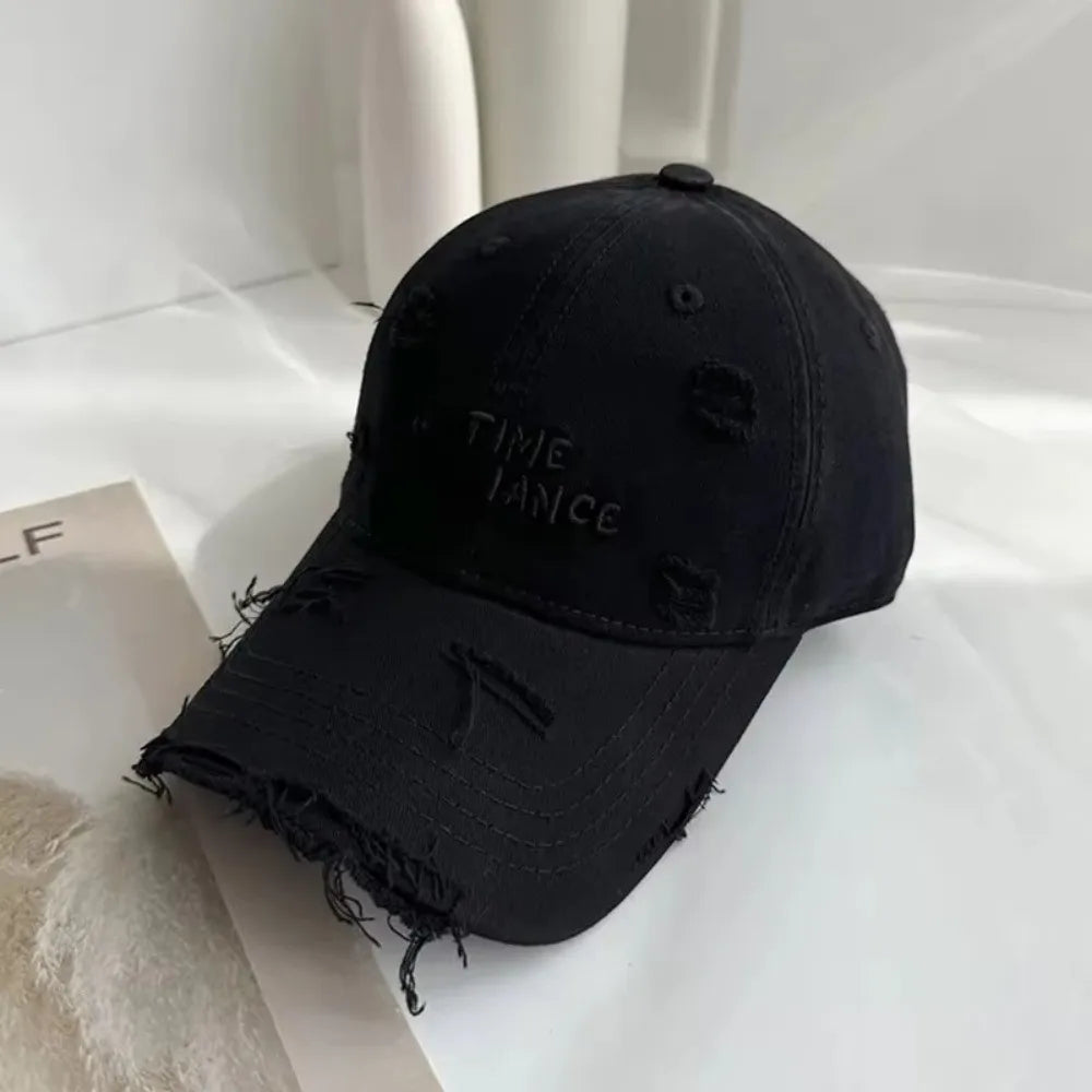 Vintage Washed Cotton Letter Baseball Hat Teenagers