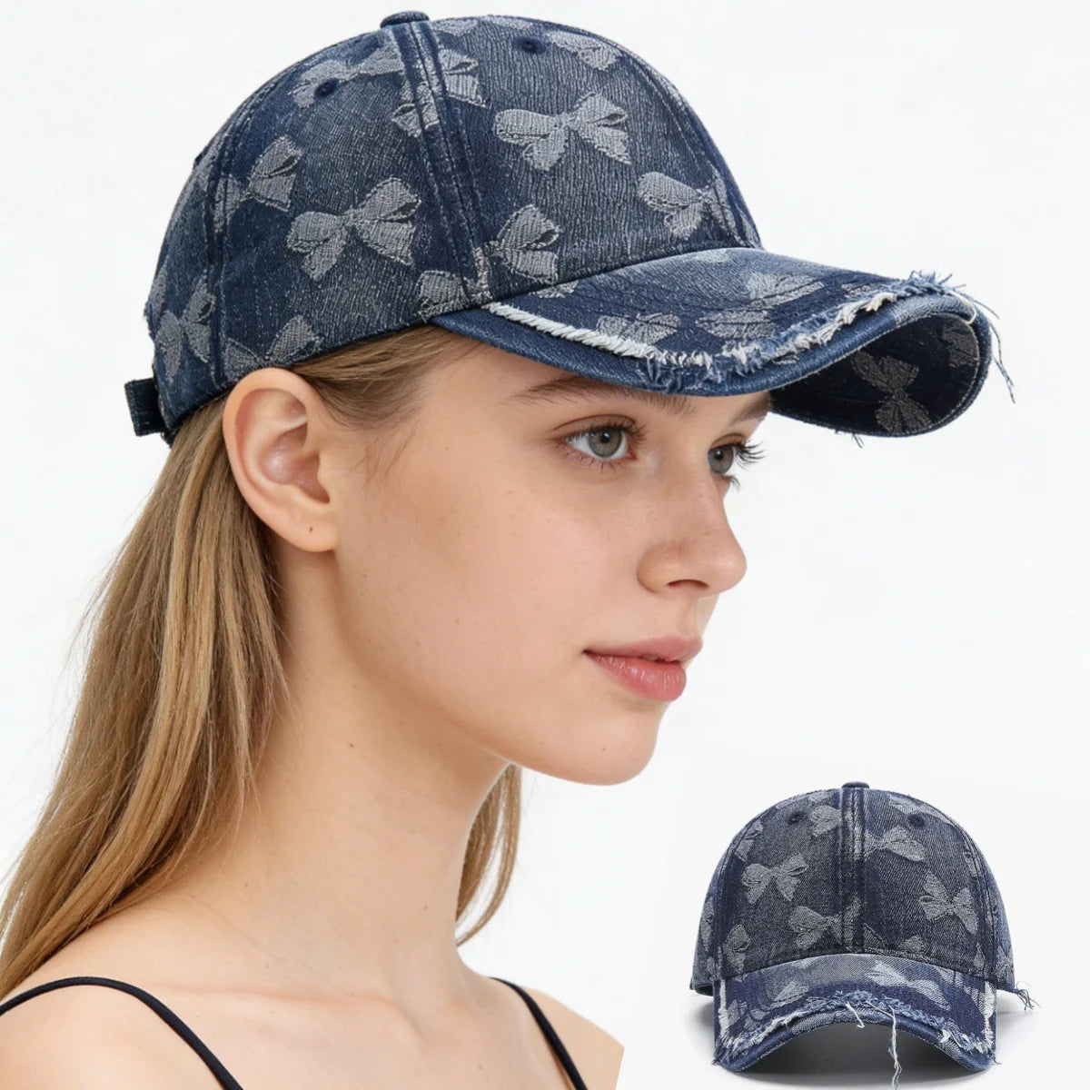 A Vintage-Style Denim Baseball Cap