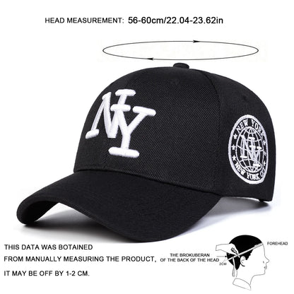 Unisex NY Letter Embroidery Baseball Caps Spring Autumn