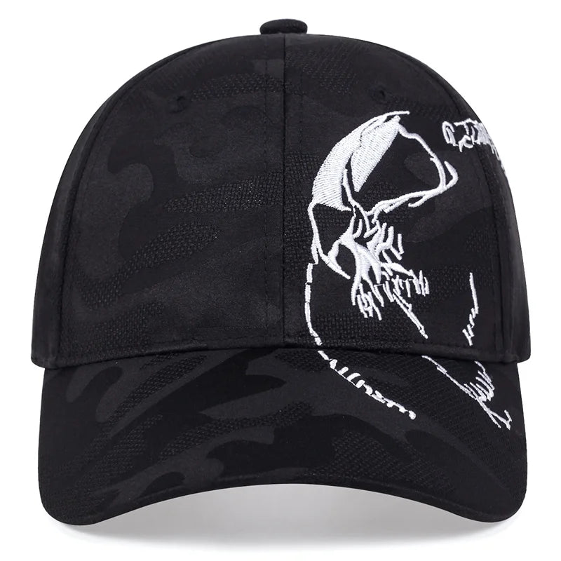Unisex Side Skull Pattern Embroidery Baseball Caps Spring and Autumn