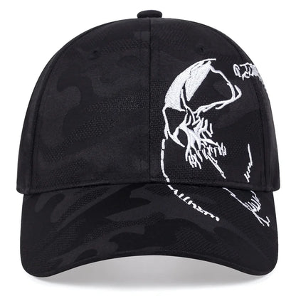 Unisex Side Skull Pattern Embroidery Baseball Caps Spring and Autumn