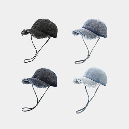 Solid Washed Denim Baseball Cap