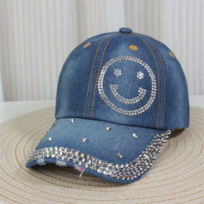 Fashionable Multiple Styles Of Glittering Sequin Frayed Denim Baseball Caps