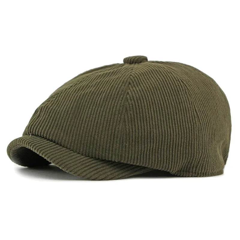 Winter Polyester Print Warm Newsboy Caps Men Flat
