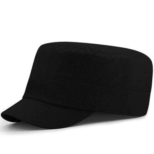 Big Size Sun Hats Full Close Flat Army Cap Male Short Peaked Fitted Cap