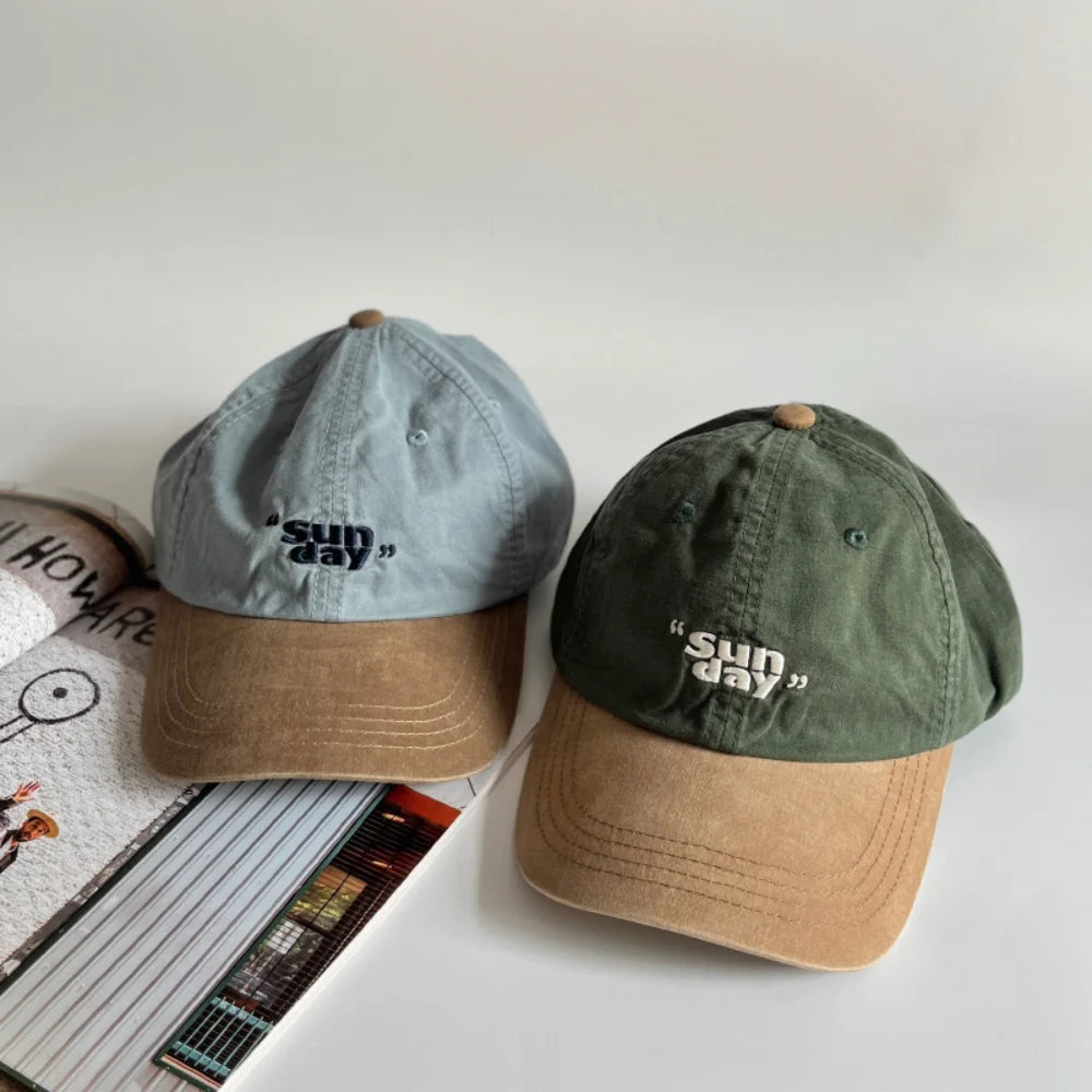 Retro "Sun day" Letter Embroidery Baseball Caps For Men Women