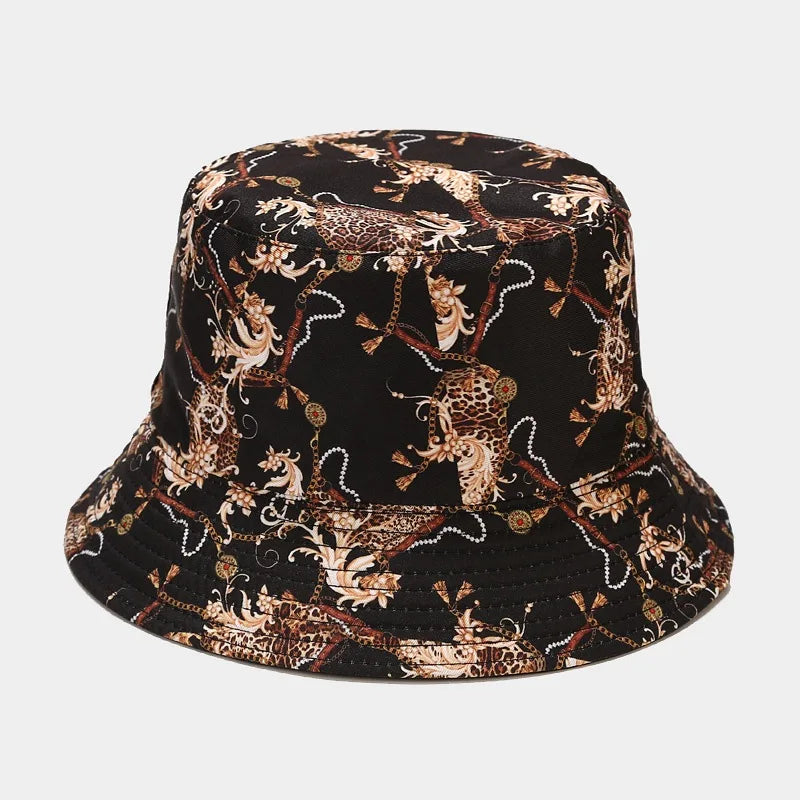 Fashion Plant Printing Pattern Fisherman Hat Spring and Summer