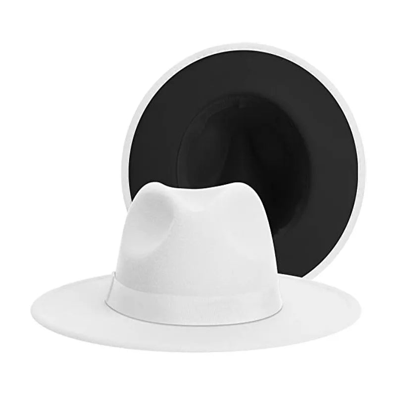 Men Women Felt Fedora Hats Wide Brim Fedoras Flat Brim Fedora Hats