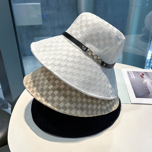 New Fashion Women Fisherman Hat Women's Large Eave Chain Mesh Breathable Sun Hat