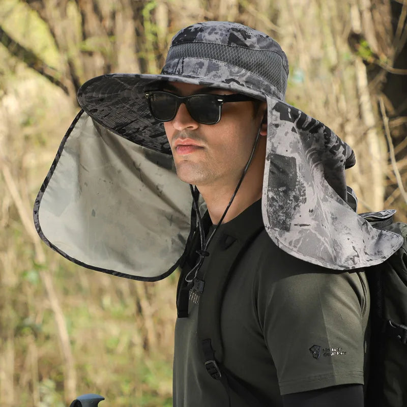 Large Shawl Sunscreen Neck Protection Big Brim Sun Hat  Fisherman Hats