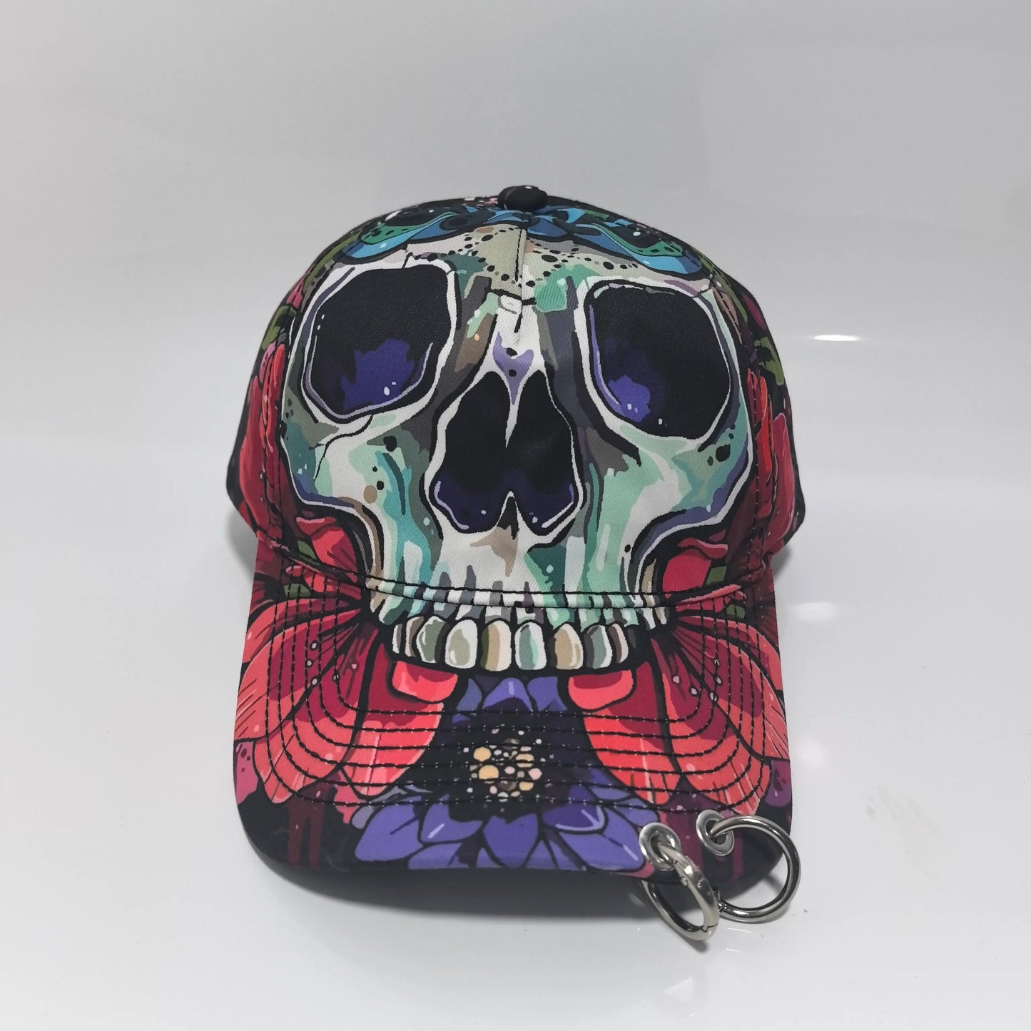 Punk Metal Rings Baseball Cap Men Women