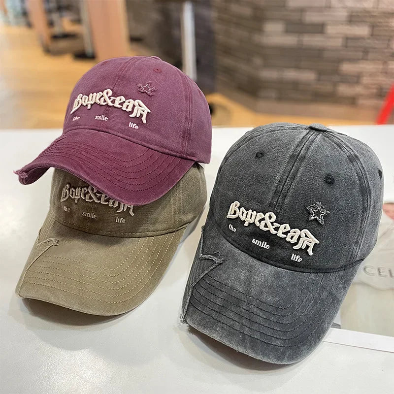 Retro Embroidery Letter Baseball Caps