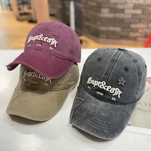 Retro Embroidery Letter Baseball Caps