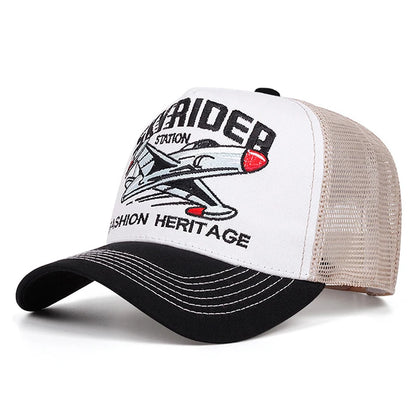 Creative Mesh Hat Skyrider Aircraft Embroidery Baseball Hat