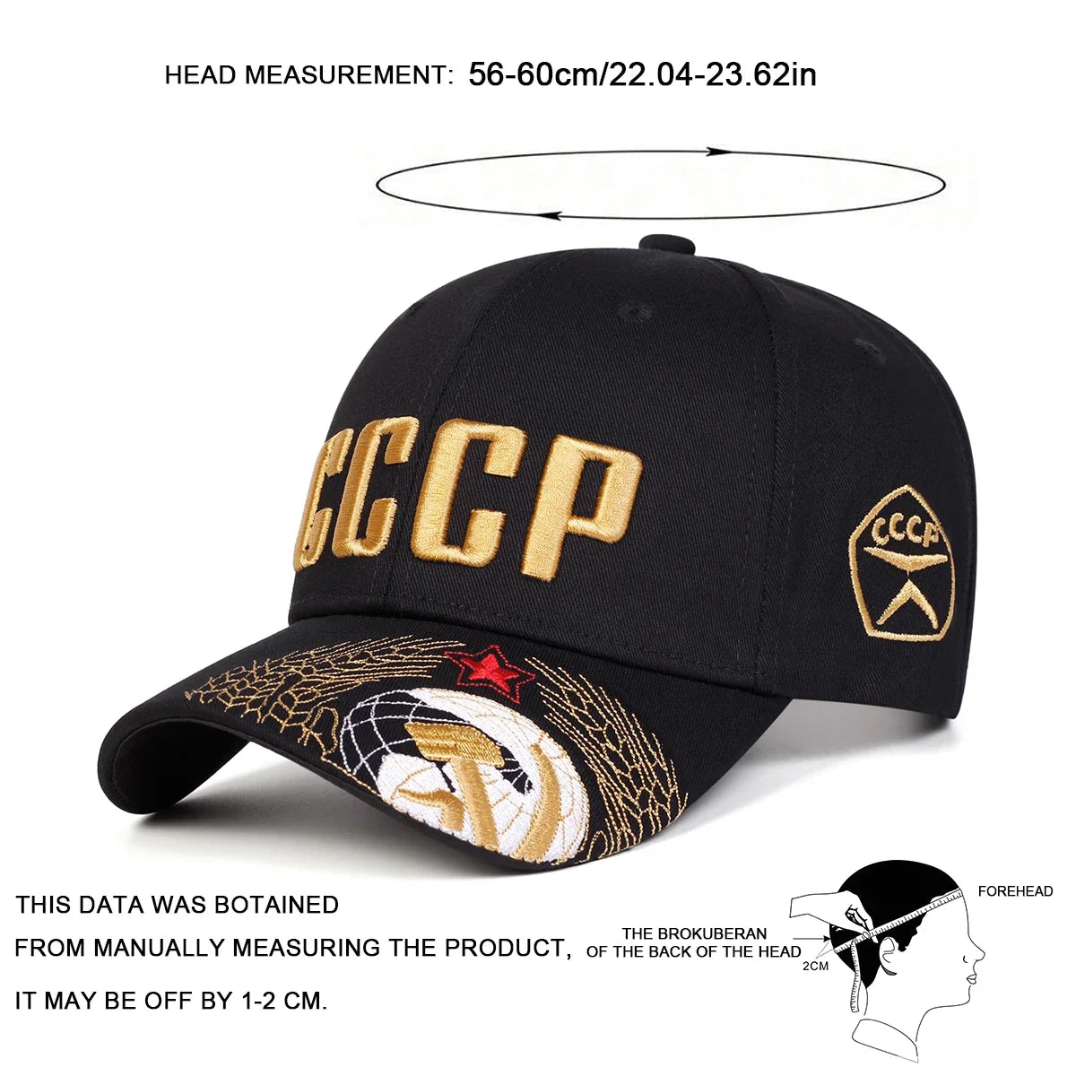 Unisex CCCP Letter Embroidery Baseball Caps Spring and Autumn