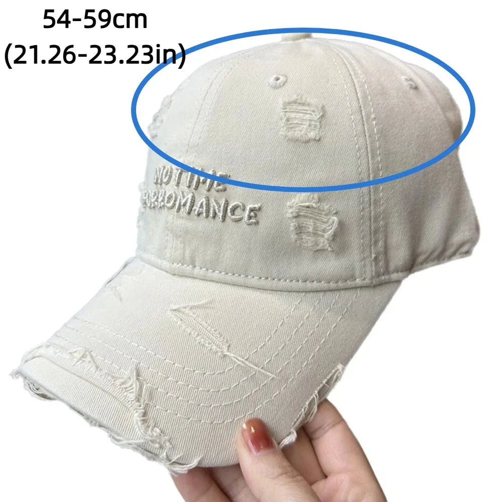 Vintage Washed Cotton Letter Baseball Hat Teenagers