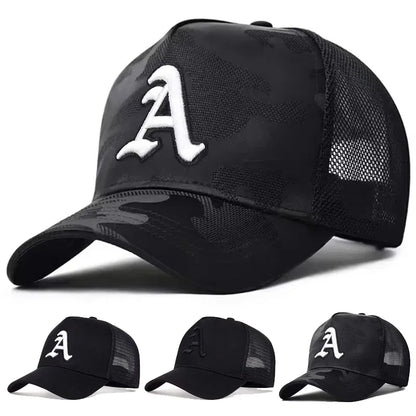 Unisex Gothic Letter A Embroidery Baseball Net Caps