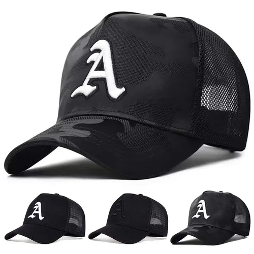 Unisex Gothic Letter A Embroidery Baseball Net Caps