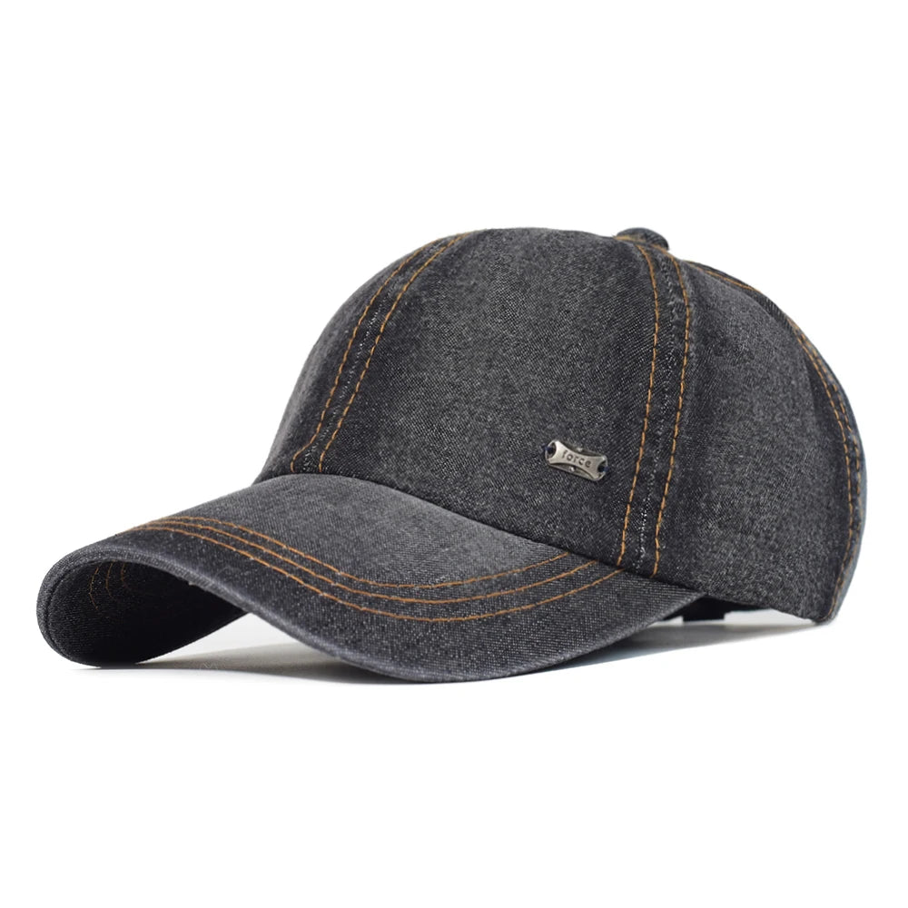 Vintage Washed Cotton Baseball Cap Men Women Denim Dad Hat