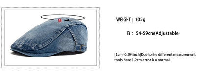 New Denim Cotton Beret Men Vintage Newsboy Cap Spring Autumn Casual Women