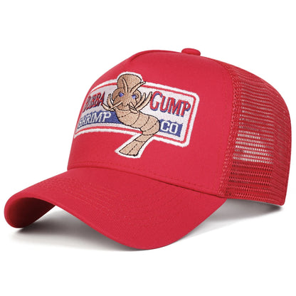 Unisex Shrimp Embroidery Baseball Net Caps Spring and Summer