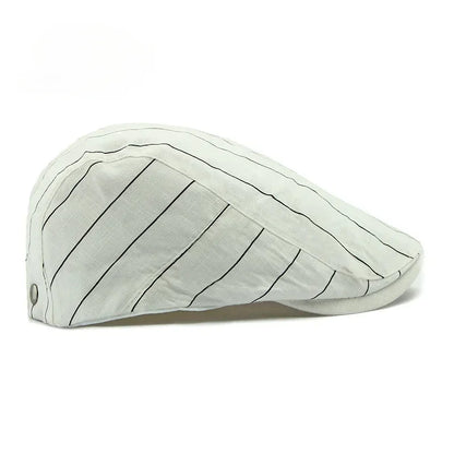 Women Men Simple Striped Summer Hat