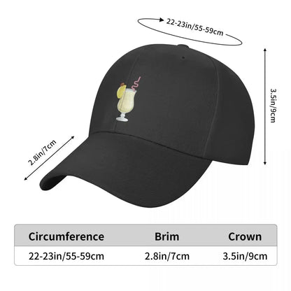 Pina Colada Cocktail Glass Baseball Cap