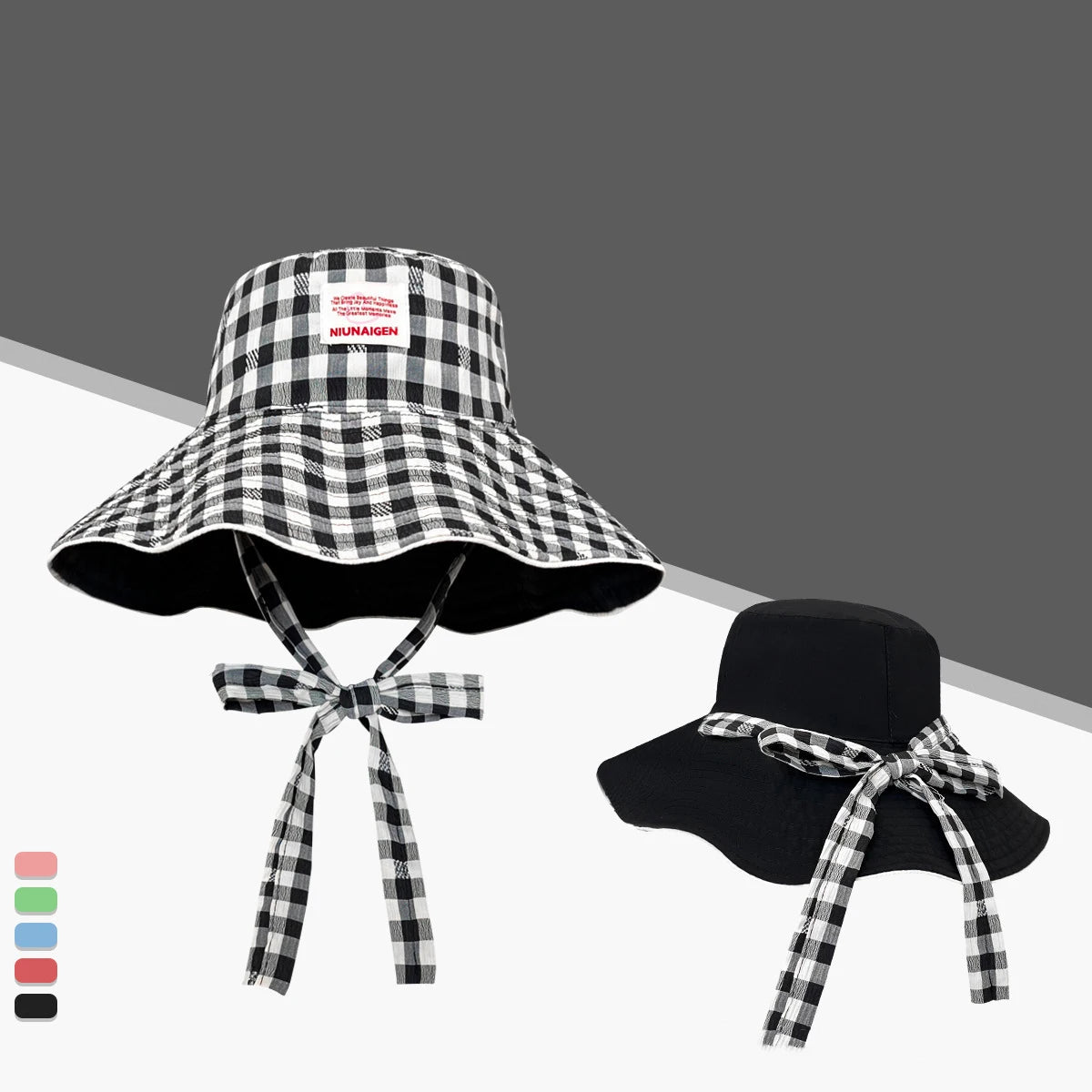 Plaid Fisherman Hat Trendy Seaside Beach Sunshade Hat